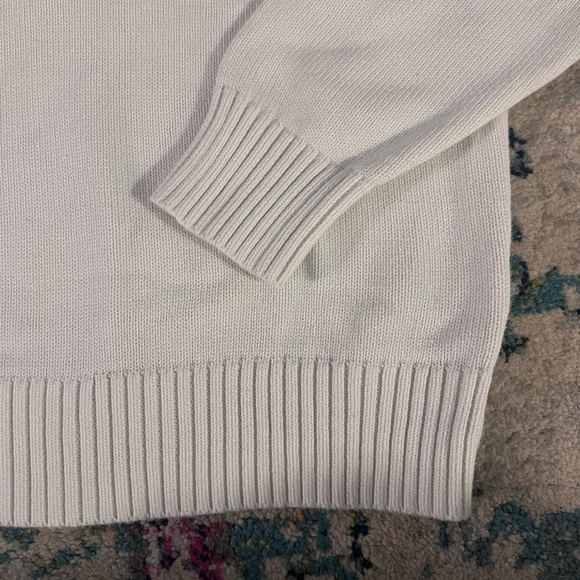 Vintage J Crew fisherman crew neck 100% cotton white sweater - Picture 3 of 8